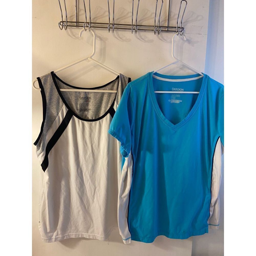 2 Danskin t shirts 3x lot tank tshirt blue gray